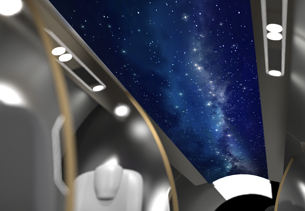 CAD render: starlight ceiling night-sky panel
